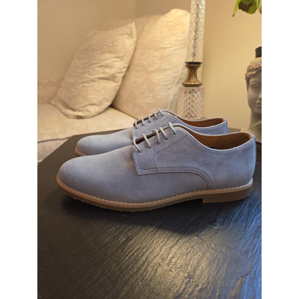 Bar III Men's Trumanns Suede Derby Shoes Manhattan Mist Blue Size 9.5M NEW! $100 - Picture 5 of 12